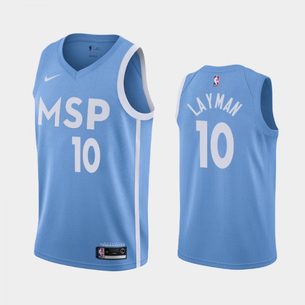 Jake Layman Minnesota Timberwolves #10 Men's City 2019-20 Jersey - Blue