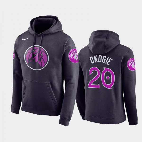 Josh Okogie Minnesota Timberwolves #20 Men's City Men 2018-19 Pullover Hoodie - Purple