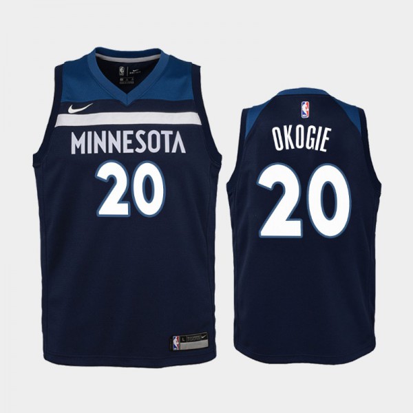 Josh Okogie Minnesota Timberwolves #20 Youth Icon 2019 season Jersey - Navy