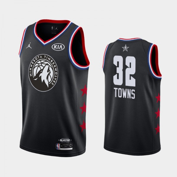 Karl-Anthony Towns Minnesota Timberwolves #32 Men's 2019 All-Star Game Finished Jersey - Black
