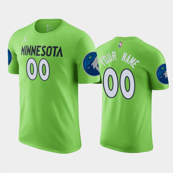 Minnesota Timberwolves #00 Men's Statement Custom 2020-21 T-Shirt - Green